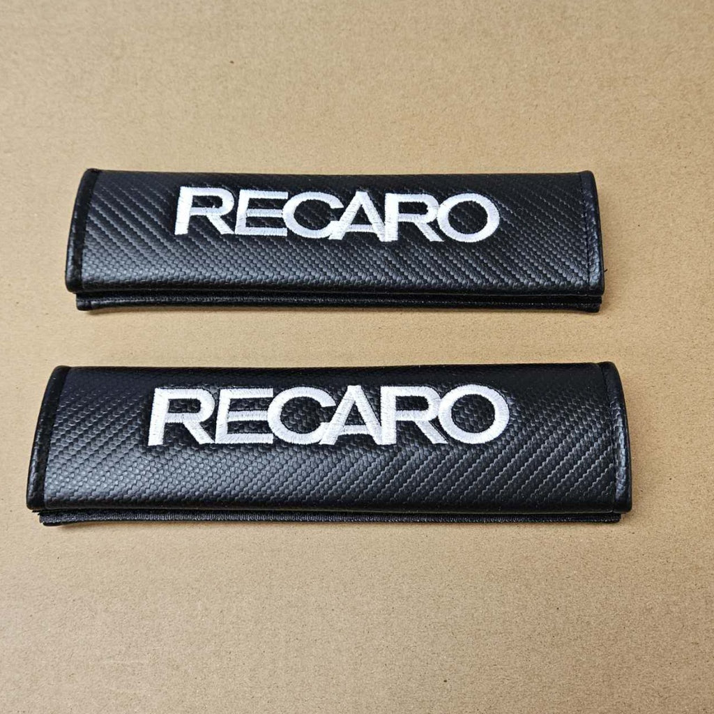 Brand New Universal 2PCS RECARO Carbon Fiber Car Seat Belt Covers Shoulder Pad