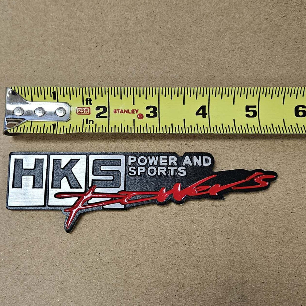 BRAND NEW UNIVERSAL HKS POWER METAL STEEL TRUNK EMBLEM BADGE STICKER