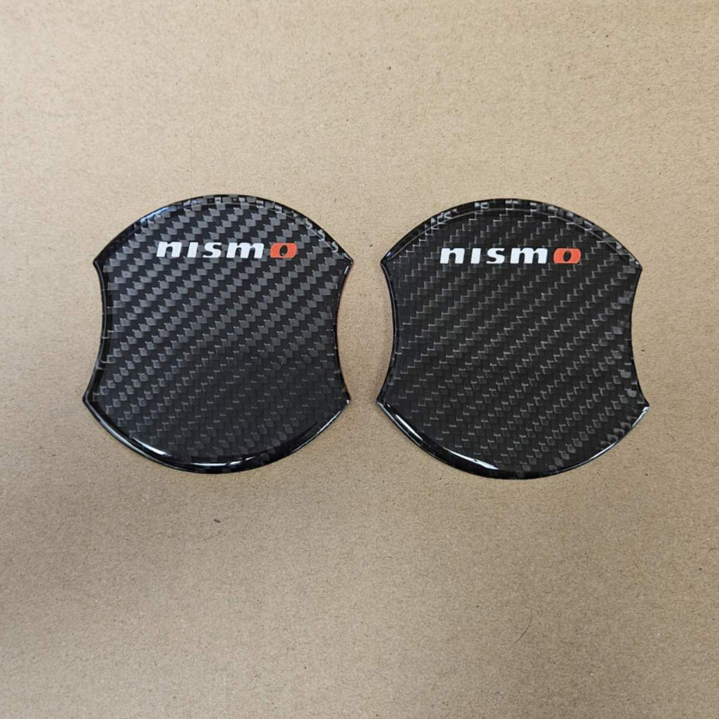 BRAND NEW UNIVERSAL 2PCS NISMO REAL CARBON FIBER ANTI-SCRATCH DOOR HANDLE PROTECTOR