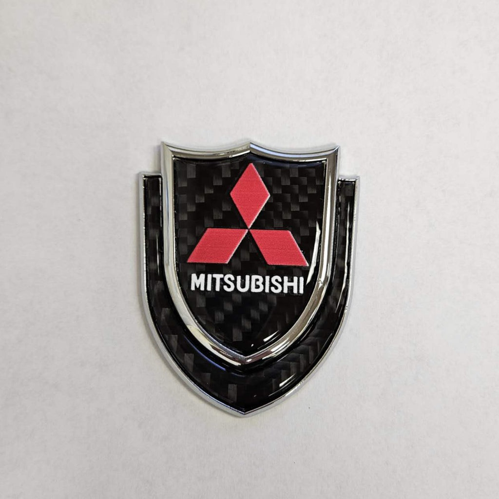 BRAND NEW MITSUBISHI 1PCS Metal Real Carbon Fiber VIP Luxury Car Emblem Badge Decals