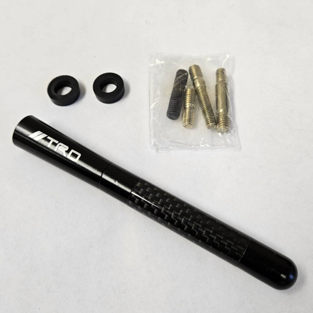 BRAND NEW TOYOTA TRD CARBON FIBER BLACK ANTENNA BLACK Aluminum Stubby 4.7" Inch