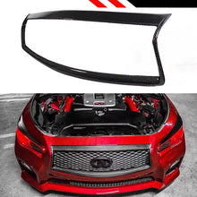 Load image into Gallery viewer, BRAND NEW 2014-2017 INFINITI Q50 S REAL CARBON FIBER FRONT GRILL OUTLINE TRIM COVER OVERLAY