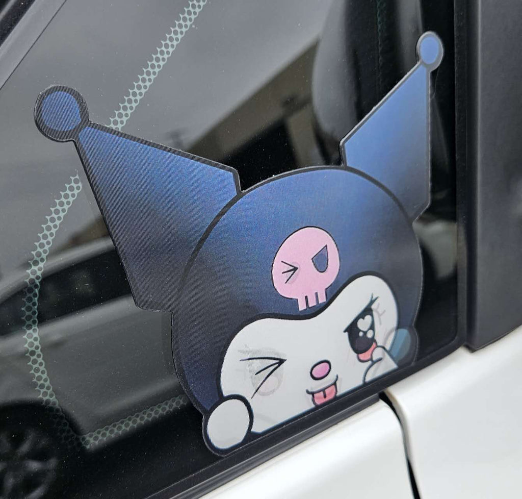 Brand New Sanrio Kuromi Hello Kitty 3D Lenticular Motion Car Sticker Decal Peeker