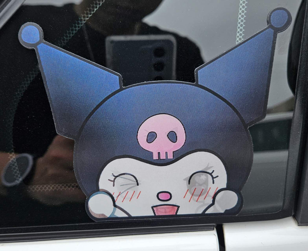 Brand New Sanrio Kuromi Hello Kitty 3D Lenticular Motion Car Sticker Decal Peeker