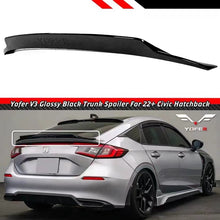 Load image into Gallery viewer, BRAND NEW 2022-2025 HONDA CIVIC HATCHBACK YOFER V3 GLOSSY BLACK HIGHKICK Duckbill Trunk Spoiler