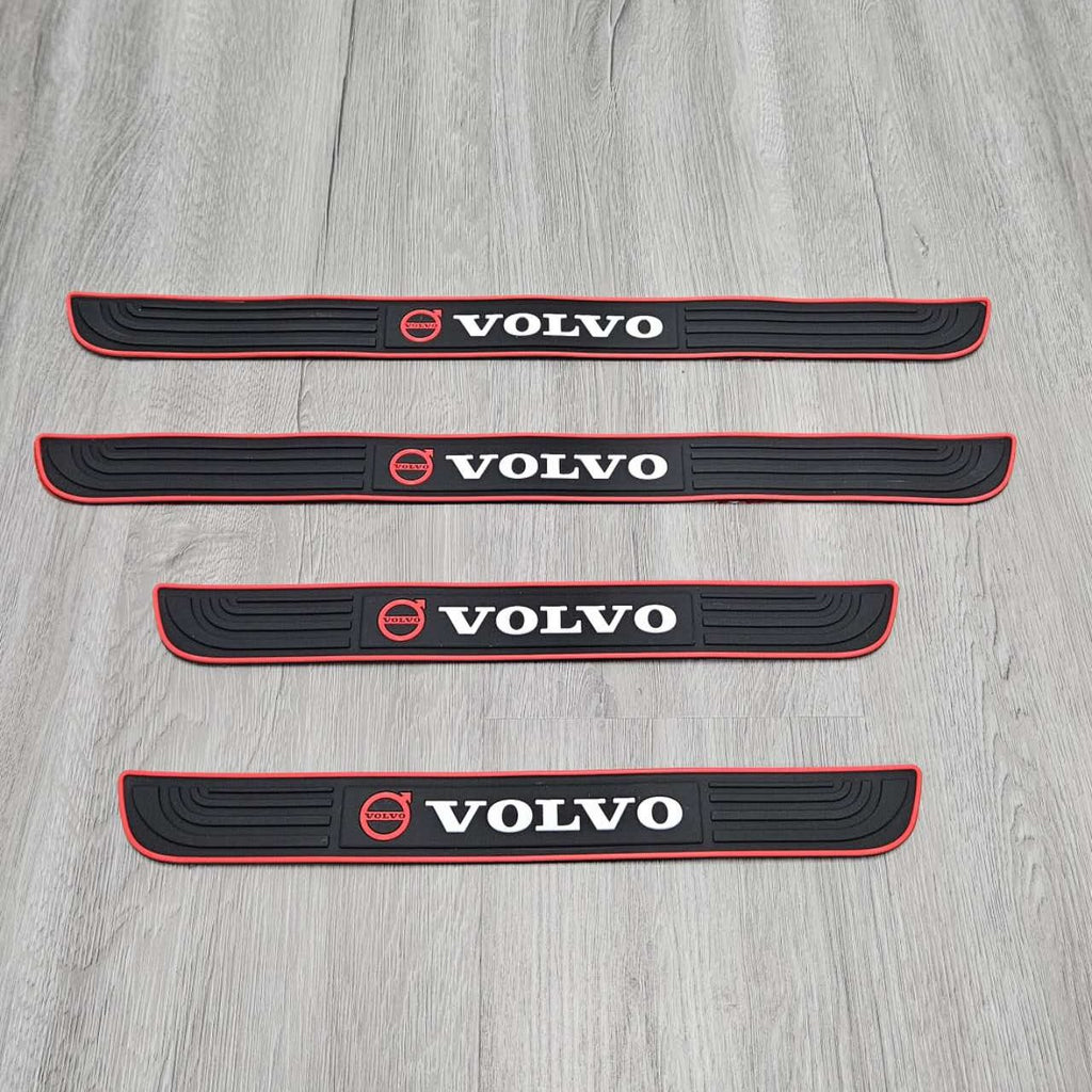 Brand New 4PCS Universal Volvo Red Rubber Car Door Scuff Sill Cover Panel Step Protector