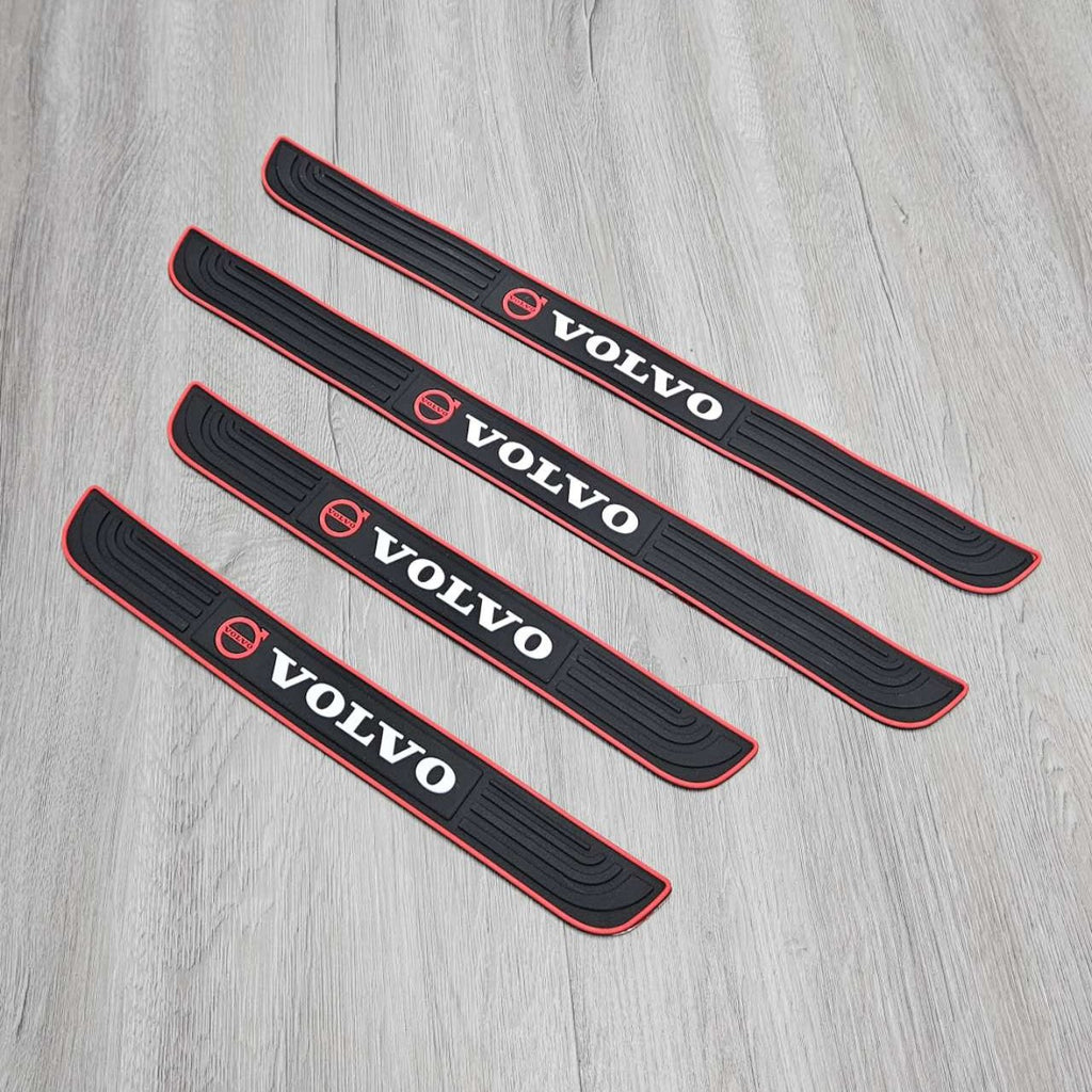 Brand New 4PCS Universal Volvo Red Rubber Car Door Scuff Sill Cover Panel Step Protector