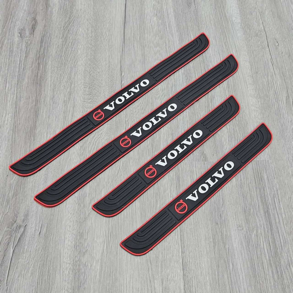 Brand New 4PCS Universal Volvo Red Rubber Car Door Scuff Sill Cover Panel Step Protector