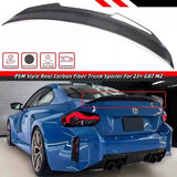 BRAND NEW 2022-2025 BMW G42 2 SERIES M240i G87 M2 PSM STYLE HIGH KICK REAL CARBON FIBER TRUNK LID SPOILER WING