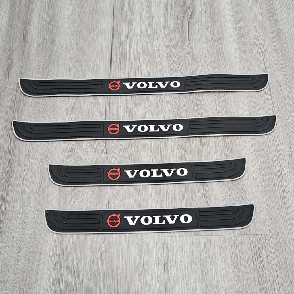 Brand New 4PCS Universal Volvo Silver Rubber Car Door Scuff Sill Cover Panel Step Protector