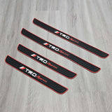 Brand New 4PCS Universal TRD SPORTINO Red Rubber Car Door Scuff Sill Cover Panel Step Protector