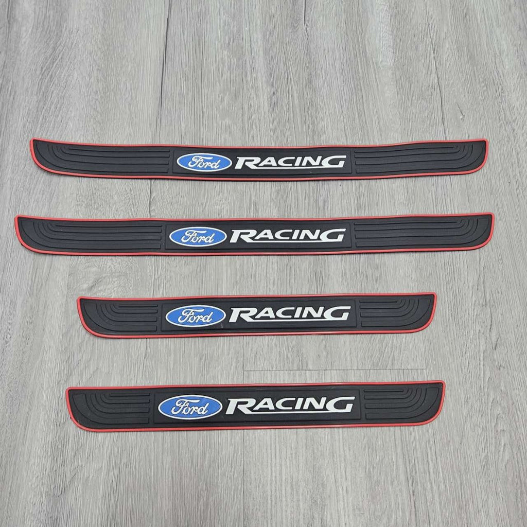 Brand New 4PCS Universal Ford Racing Red Rubber Car Door Scuff Sill Cover Panel Step Protector