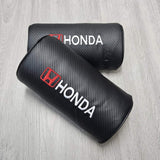 Brand New 2PCS JDM Honda Carbon Fiber & Embroidery Car Seat Neck Cushion Pillow Headrest