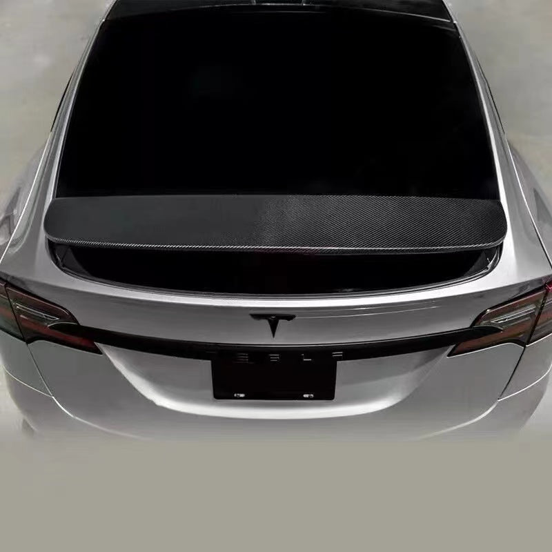 BRAND NEW 2016-2024 TESLA MODEL X GLOSSY REAL CARBON FIBER REAR TRUNK LID SPOILER WING