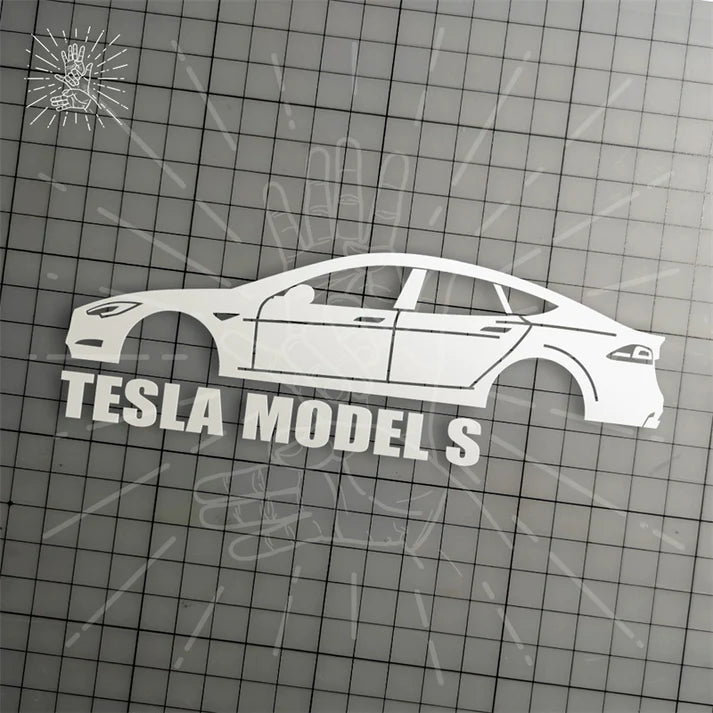 Brand New Tesla Model S Car Window Vinyl Decal White Windshield Sticker 2" x4.25