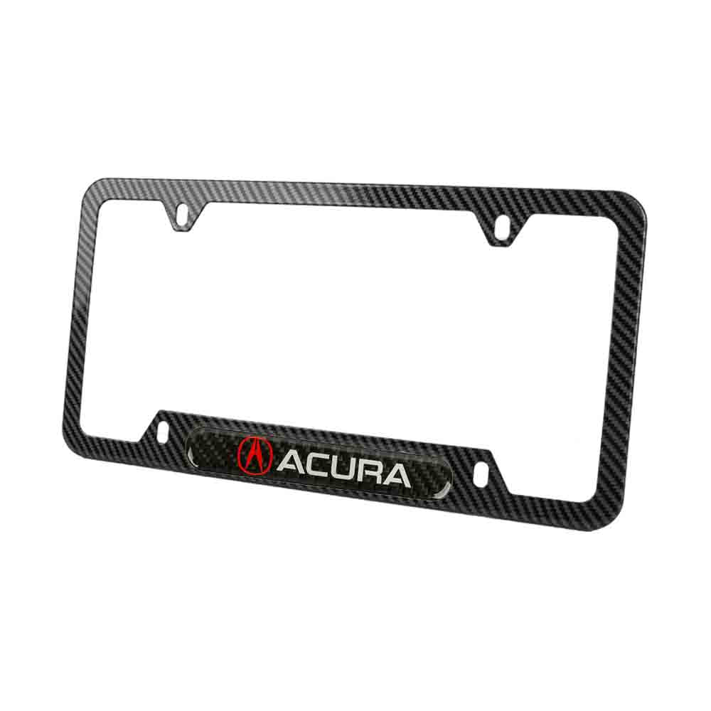 Brand New Universal 1PCS ACURA Carbon Fiber Look Metal License Plate Frame