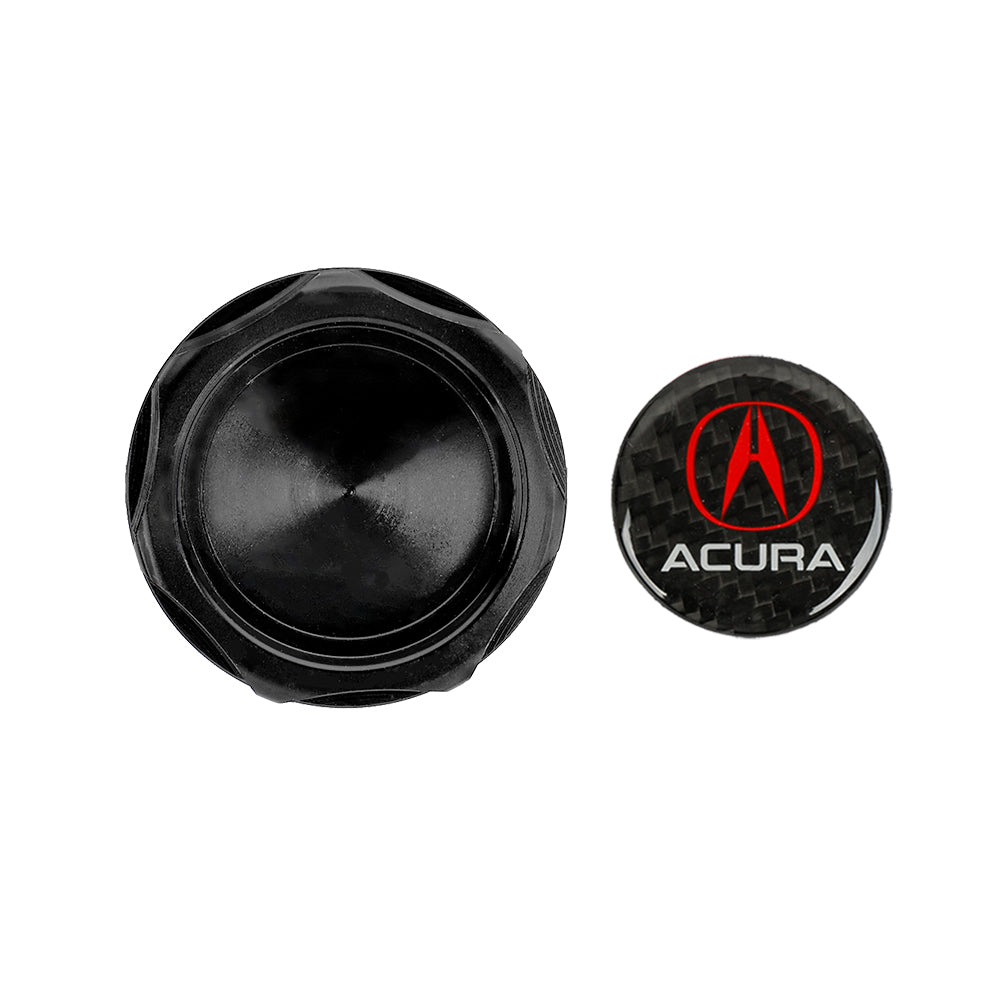 Brand New Acura Black Engine Oil Cap With Real Carbon Fiber Acura Sticker Emblem For Acura