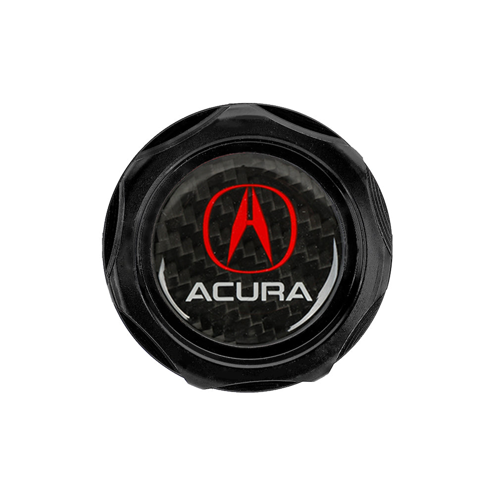 Brand New Acura Black Engine Oil Cap With Real Carbon Fiber Acura Sticker Emblem For Acura