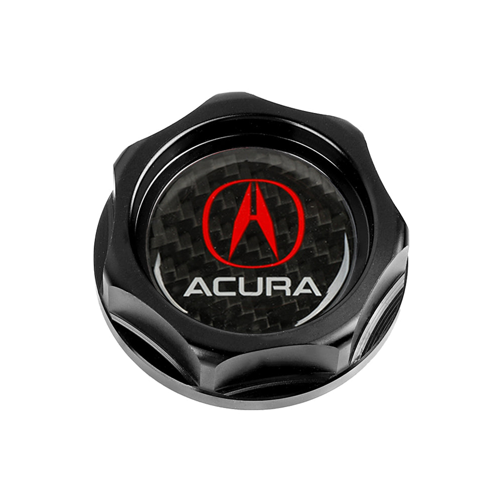 Brand New Acura Black Engine Oil Cap With Real Carbon Fiber Acura Sticker Emblem For Acura