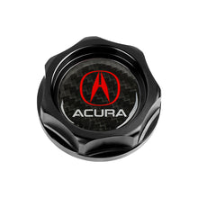 Load image into Gallery viewer, Brand New Acura Black Engine Oil Cap With Real Carbon Fiber Acura Sticker Emblem For Acura