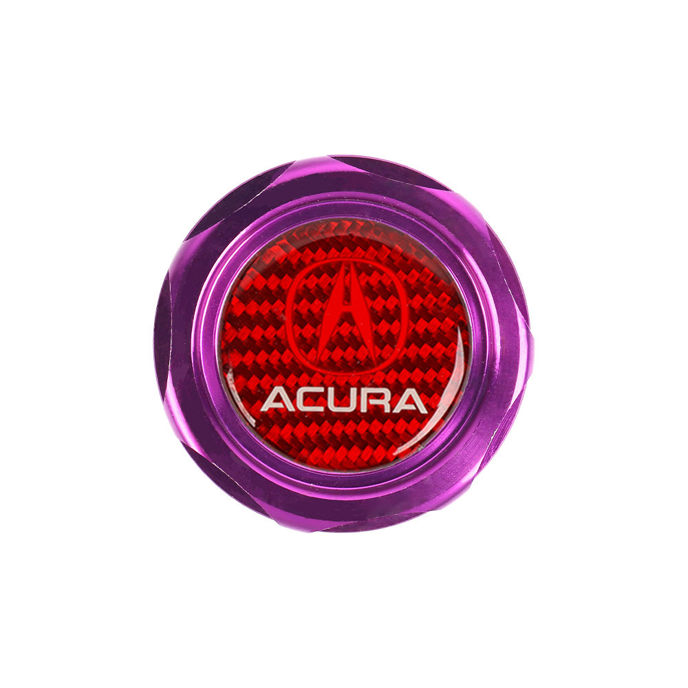 Brand New Acura Purple Engine Oil Cap With Real Carbon Fiber Acura Sticker Emblem For Acura