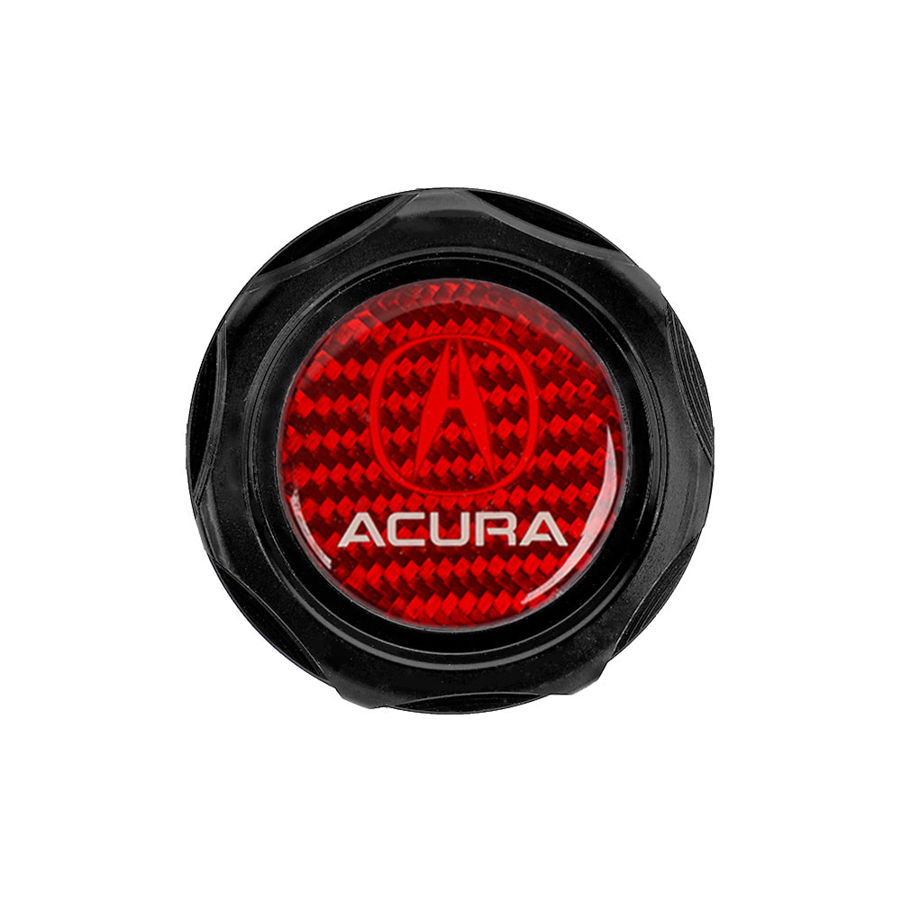 Brand New Acura Black Engine Oil Cap With Real Carbon Fiber Acura Sticker Emblem For Acura