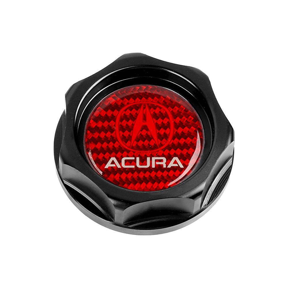 Brand New Acura Black Engine Oil Cap With Real Carbon Fiber Acura Sticker Emblem For Acura