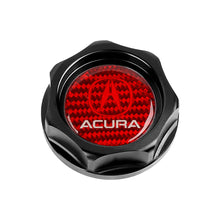 Load image into Gallery viewer, Brand New Acura Black Engine Oil Cap With Real Carbon Fiber Acura Sticker Emblem For Acura