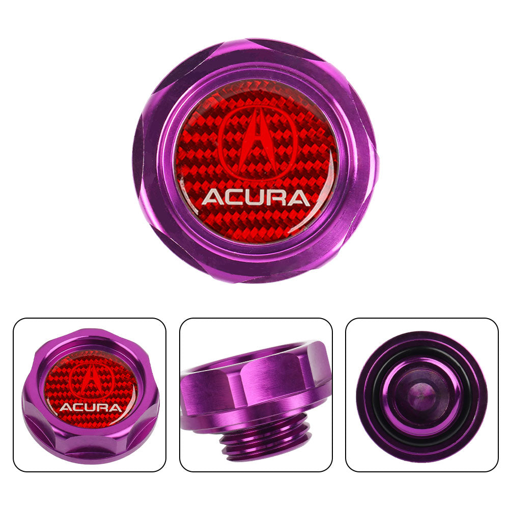 Brand New Acura Purple Engine Oil Cap With Real Carbon Fiber Acura Sticker Emblem For Acura