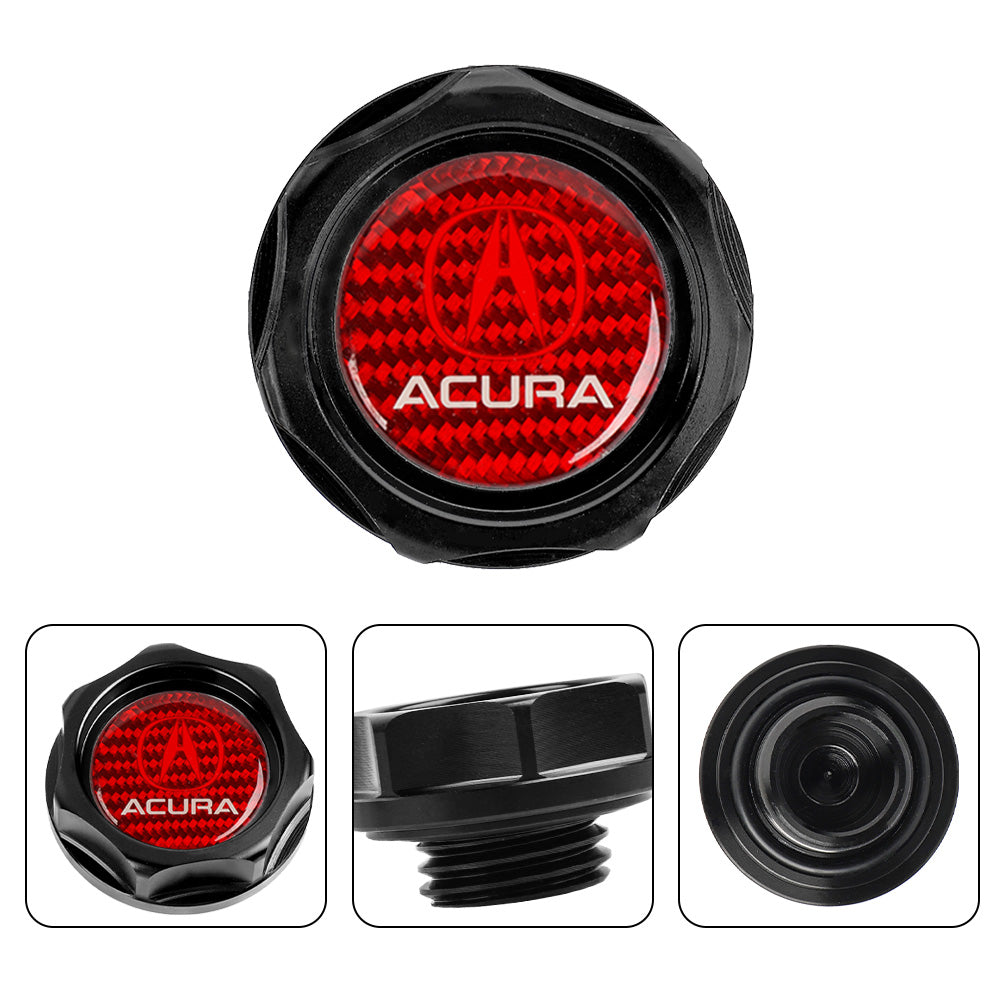 Brand New Acura Black Engine Oil Cap With Real Carbon Fiber Acura Sticker Emblem For Acura