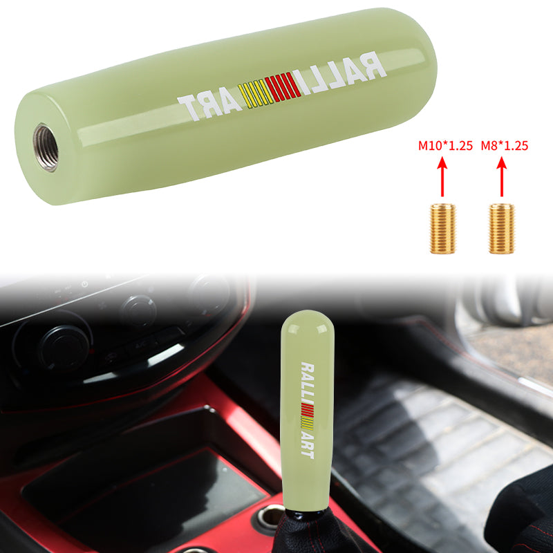 Brand New 15CM Ralliart Universal Glow In the Dark Green Manual Long Stick Shift Knob M8 M10 M12 Adapter