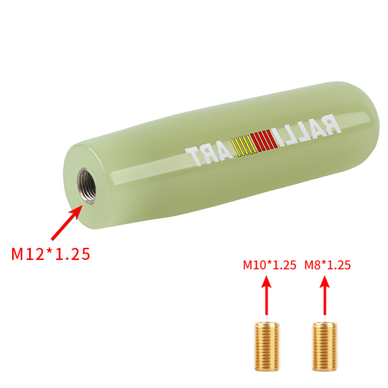 Brand New 15CM Ralliart Universal Glow In the Dark Green Manual Long Stick Shift Knob M8 M10 M12 Adapter