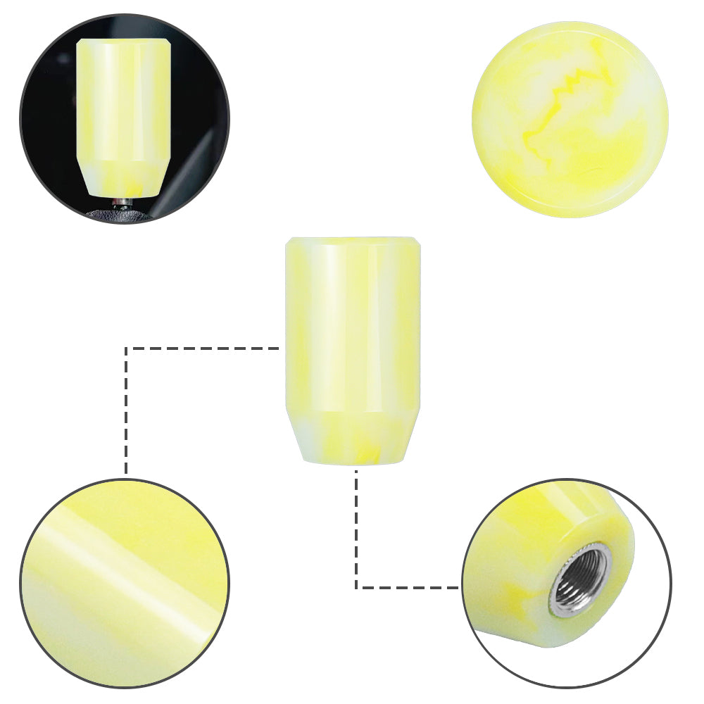 Brand New JDM Universal Yellow 6CM Marble Style Stick Manual Gear Shift Knob Shifter M8 M10 M12