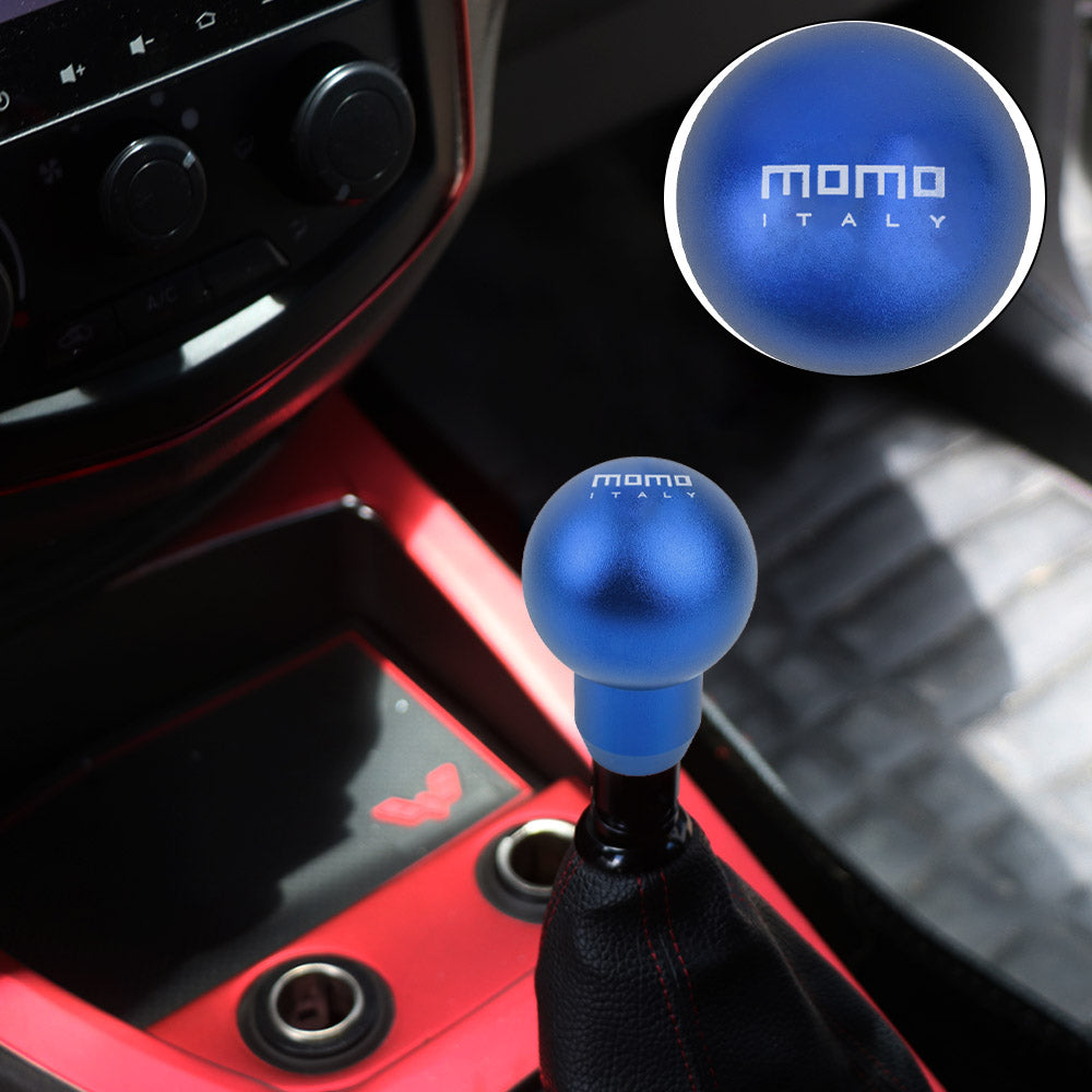 BRAND NEW UNIVERSAL MOMO Racing Universal Blue Aluminum Round Shift Knob Lever Knob M8 M10 M12