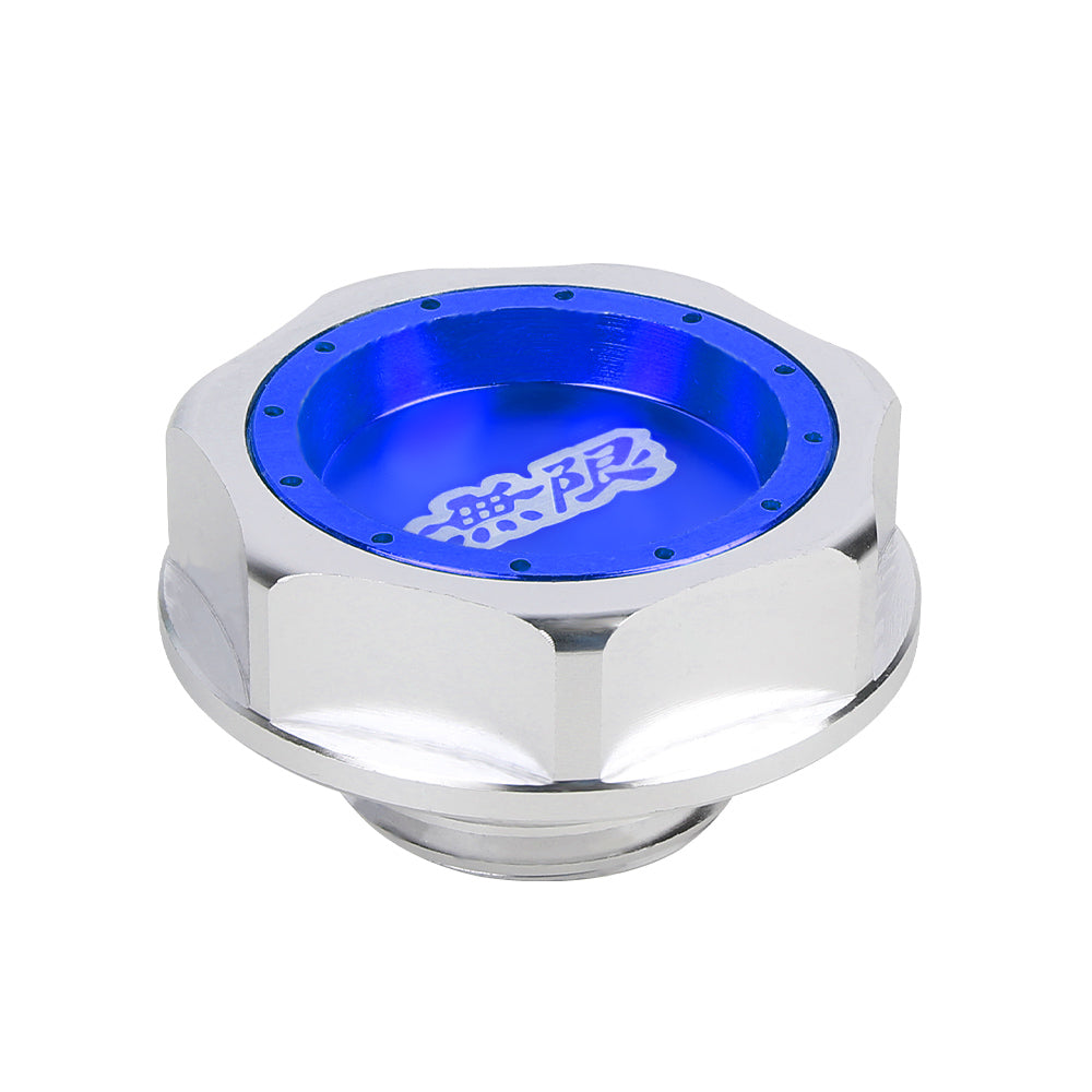 Brand New JDM Mugen Emblem Brushed Blue Engine Oil Filler Cap Badge For Honda / Acura