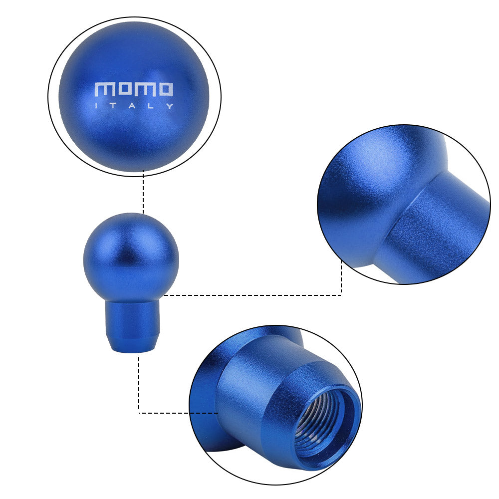 BRAND NEW UNIVERSAL MOMO Racing Universal Blue Aluminum Round Shift Knob Lever Knob M8 M10 M12