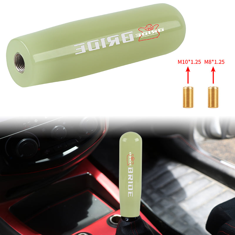 Brand New 15CM Bride Universal Glow In the Dark Green Manual Long Stick Shift Knob M8 M10 M12 Adapter