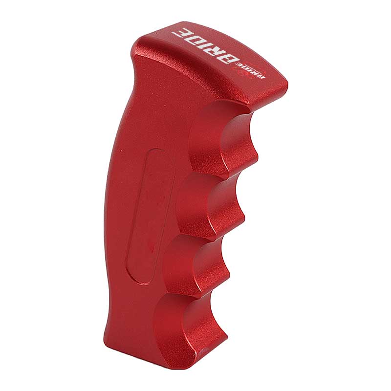 Brand New Bride Universal Red Aluminum Slotted Pistol Grip Handle Manual Gear Shift Knob Shifter M8 M10 M12