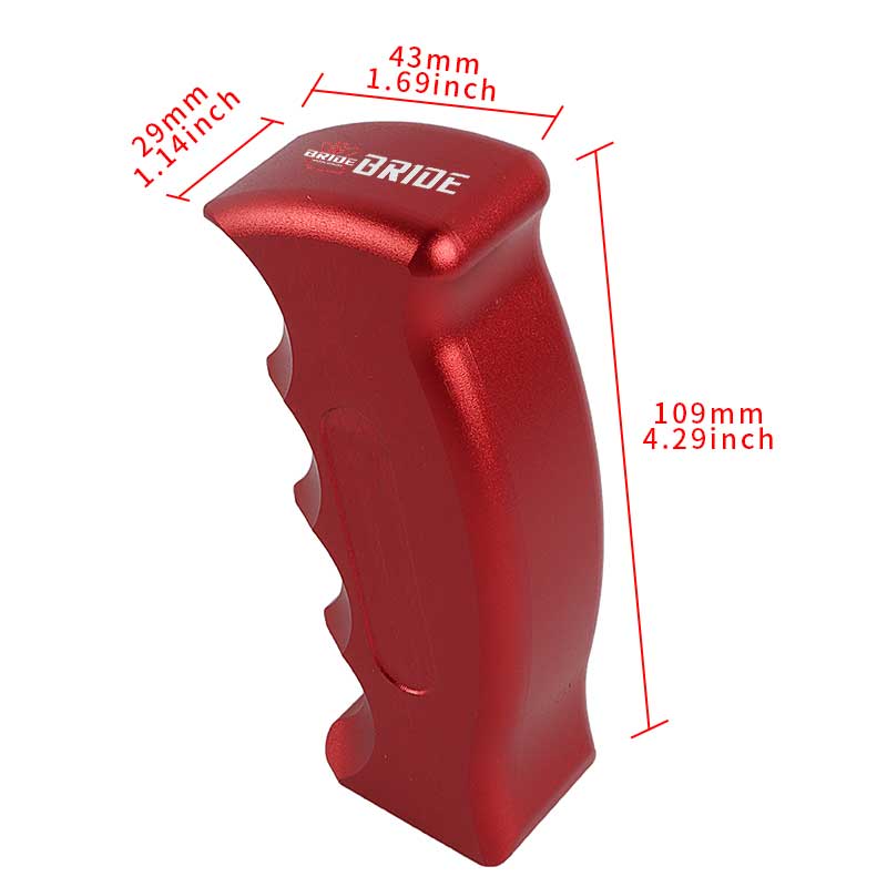 Brand New Bride Universal Red Aluminum Slotted Pistol Grip Handle Manual Gear Shift Knob Shifter M8 M10 M12