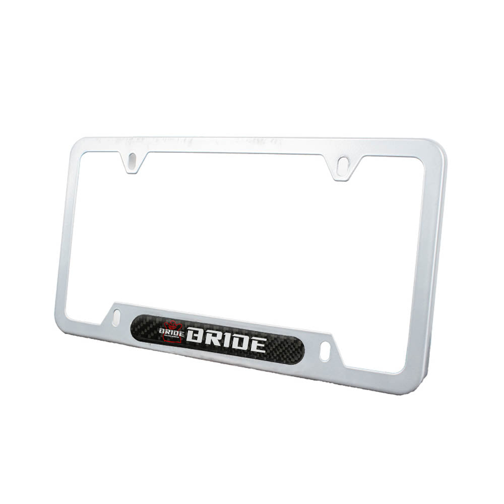 Brand New Universal 1PCS BRIDE Silver Metal License Plate Frame