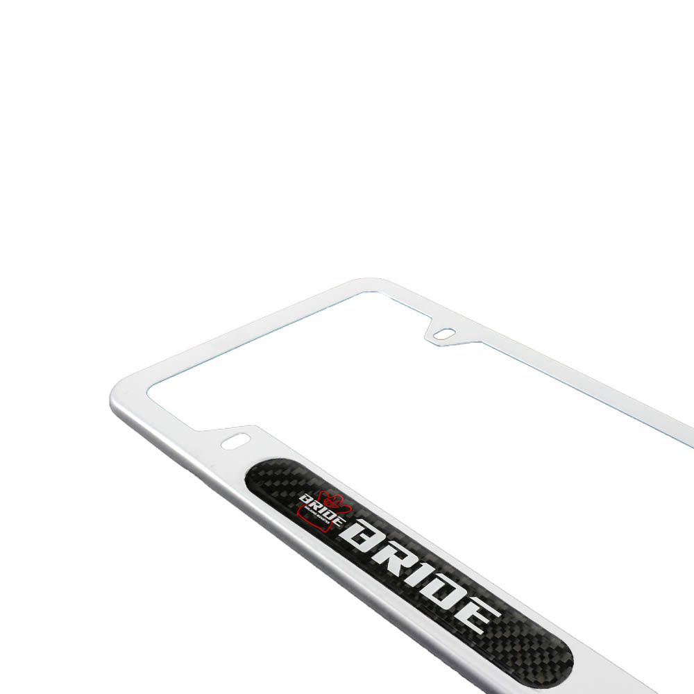 Brand New Universal 1PCS BRIDE Silver Metal License Plate Frame