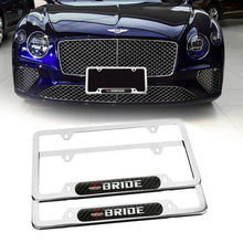 Load image into Gallery viewer, Brand New Universal 2PCS BRIDE Chrome Metal License Plate Frame