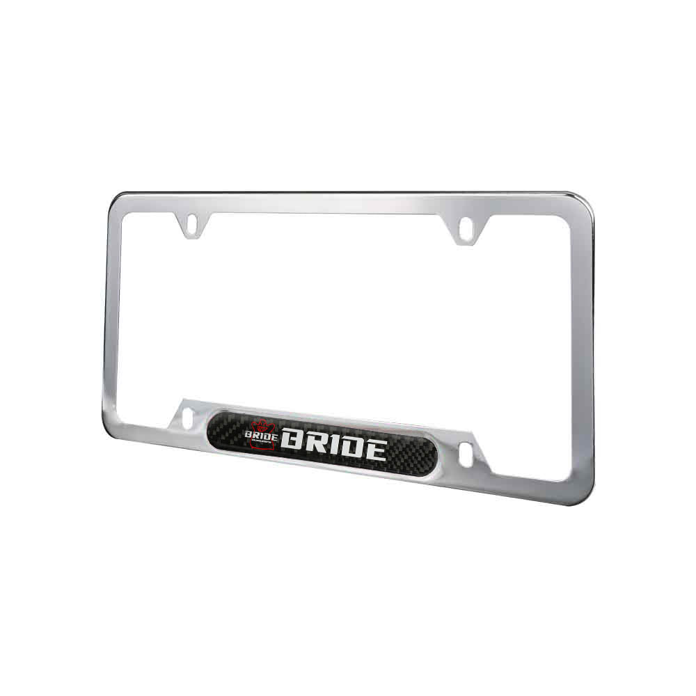 Brand New Universal 2PCS BRIDE Chrome Metal License Plate Frame