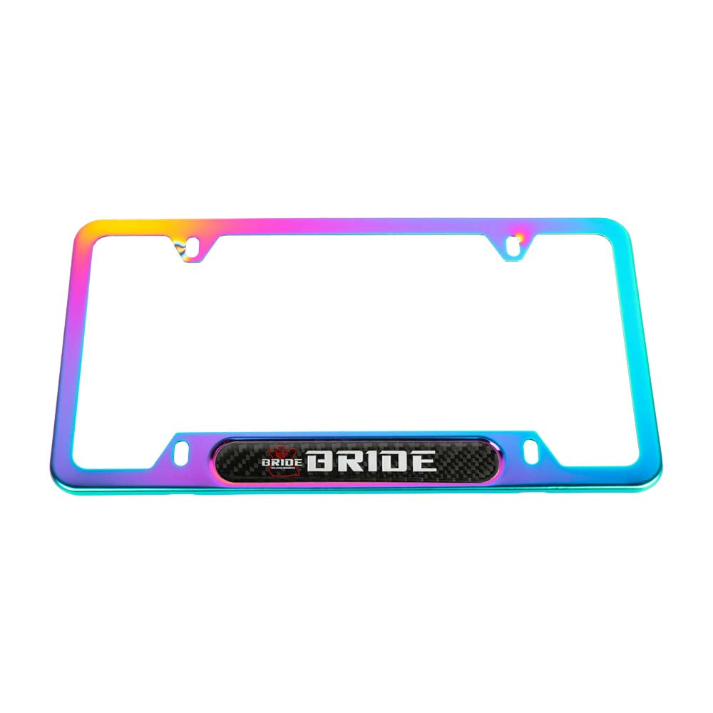 Brand New Universal 1PCS BRIDE Neo Chrome Metal License Plate Frame