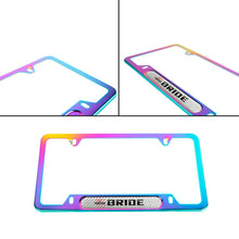 Load image into Gallery viewer, Brand New Universal 1PCS Bride Neo Chrome Metal License Plate Frame