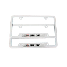 Load image into Gallery viewer, Brand New Universal 2PCS BRIDE Silver Metal License Plate Frame