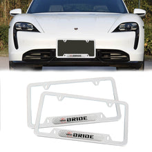 Load image into Gallery viewer, Brand New Universal 2PCS BRIDE Silver Metal License Plate Frame