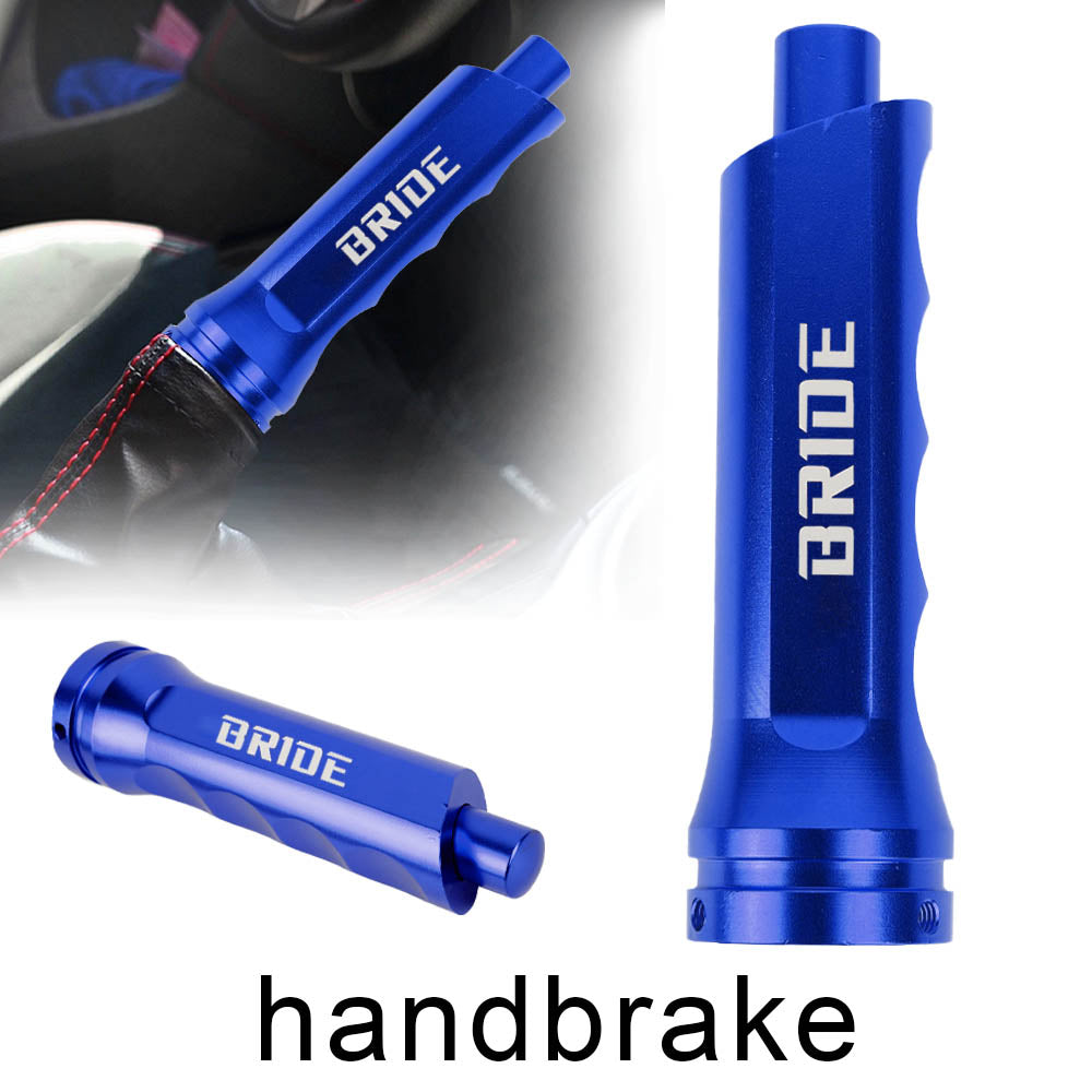 Brand New Universal 1PCS Bride Blue Aluminum Car Handle Hand Brake Sleeve Cover