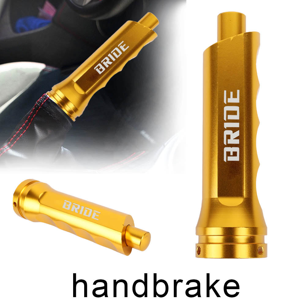 Brand New Universal 1PCS BRIDE Gold Aluminum Car Handle Hand Brake Sleeve Cover