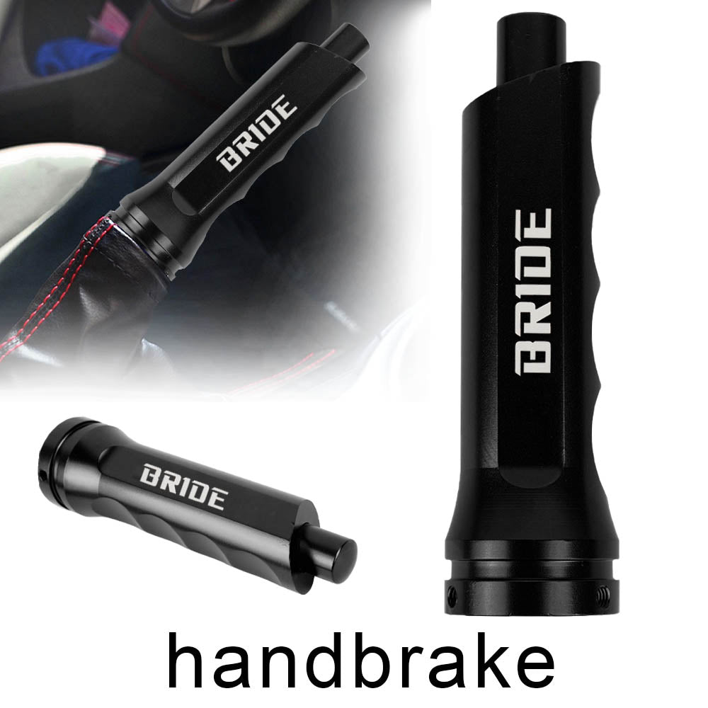 Brand New Universal 1PCS Bride Black Aluminum Car Handle Hand Brake Sleeve Cover